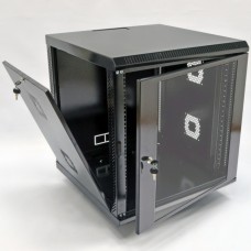 Серверна шафа CMS 12U, 600х600х640 мм (Ш*Г*В), акрилове скло, чорна