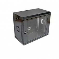 Серверна шафа CMS 9U, 600х350х507 мм (Ш*Г*В), акрилове скло, чорна