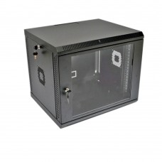 Серверна шафа CMS 9U, 600х500х507 мм (Ш*Г*В), акрилове скло, чорна